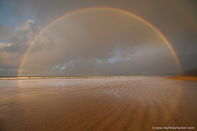 Benone Beach Hail Showers & Rare Sunset Reflection Rainbow - November 4th 2020
